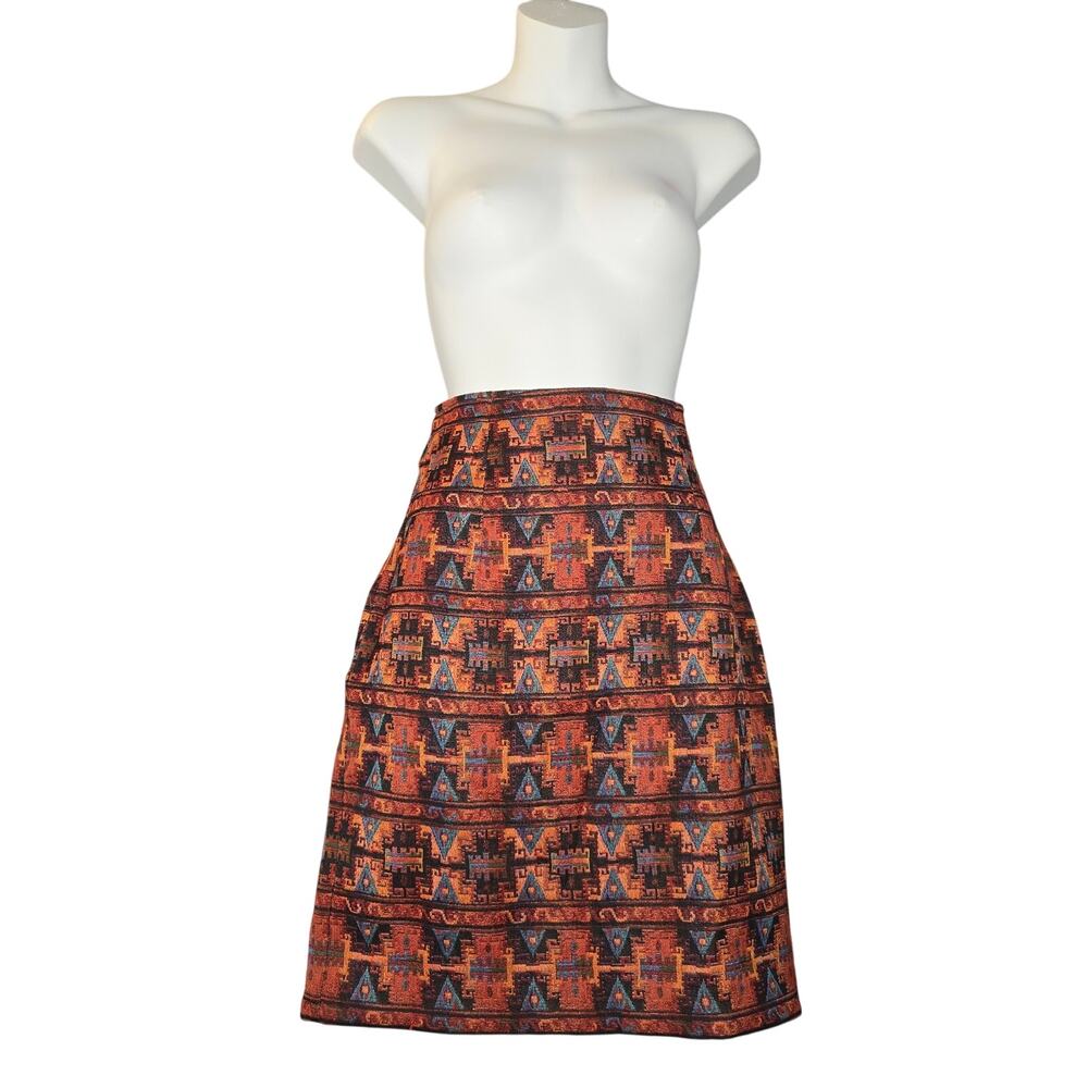 The Limited Women Size 8 Skirt Knee Length Aztec Geometric Career Made in Italy